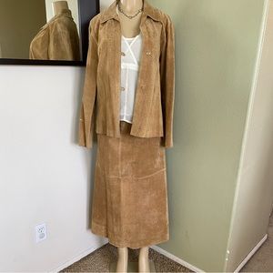 135-Vintage Marsh Landing Women’s Suede/ Leather Skirt